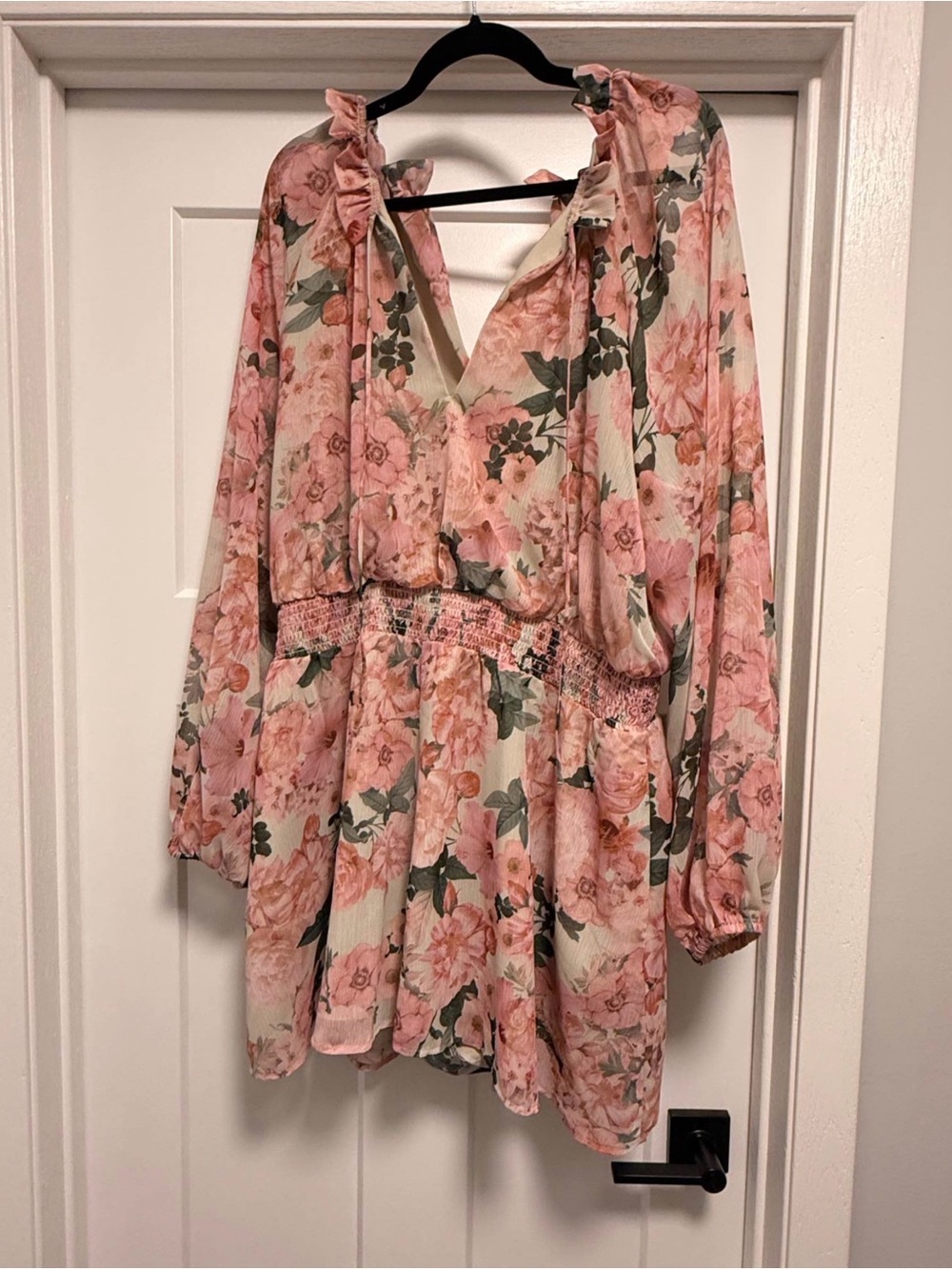 Express Pink and Cream Floral Romper